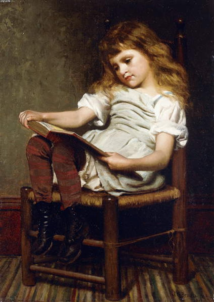 Detail of A Leisure Hour, 1881 by John George Brown