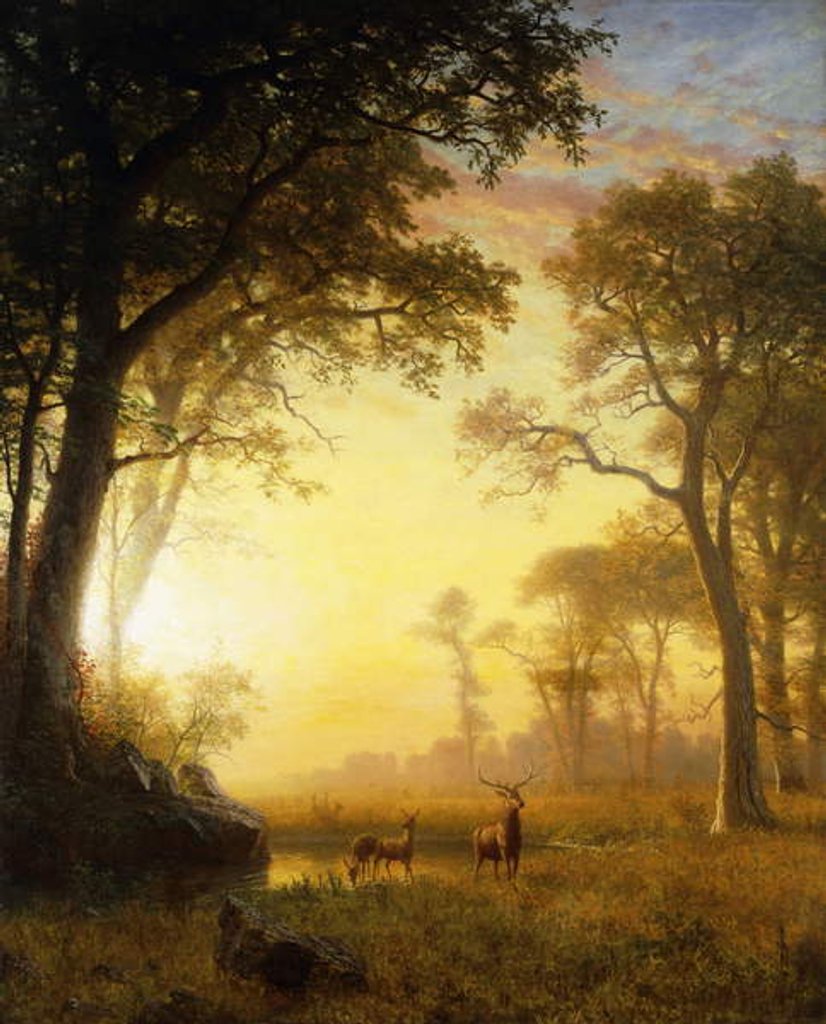 Detail of Light in the Forest by Albert Bierstadt