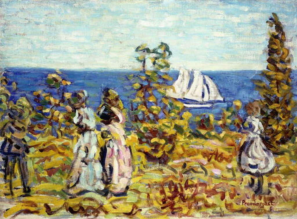 Detail of Viewing the Sailboat, c.1907-1910 by Maurice Brazil Prendergast