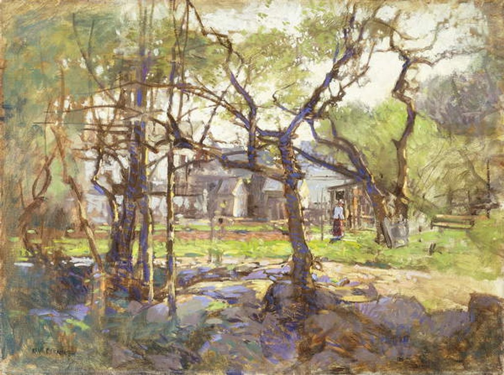 Detail of Farmyard, Gloucester by Paul Cornoyer