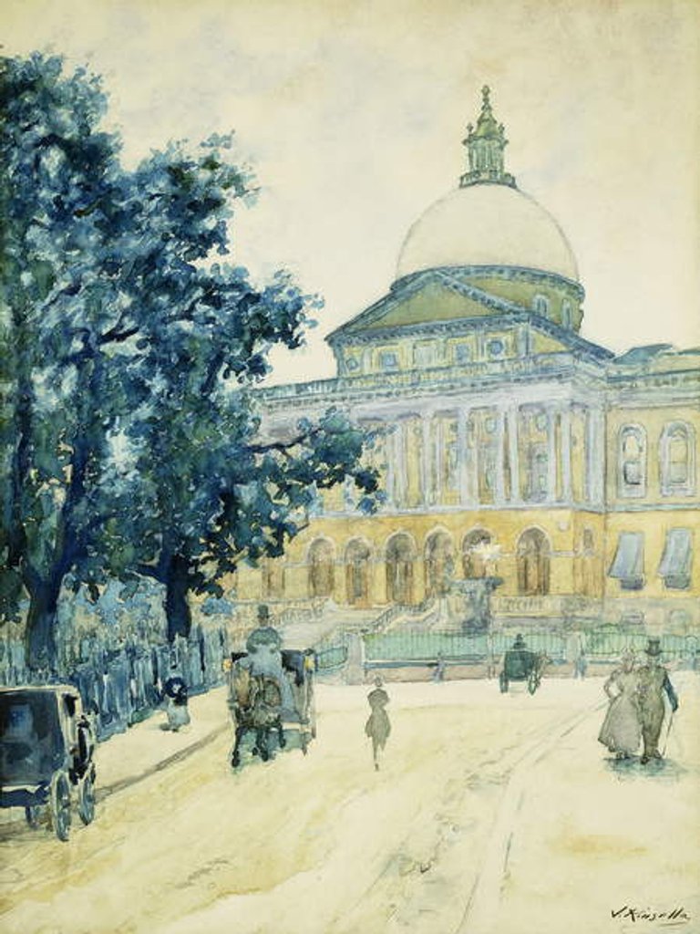 Detail of The Bullfinch State House, Boston, 1898 by James Kinsella