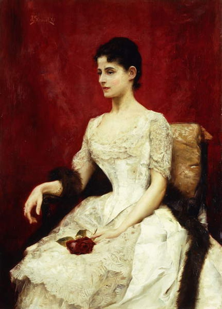 Detail of Crimson Roses and Lace, 1887 by Julius Leblanc Stewart