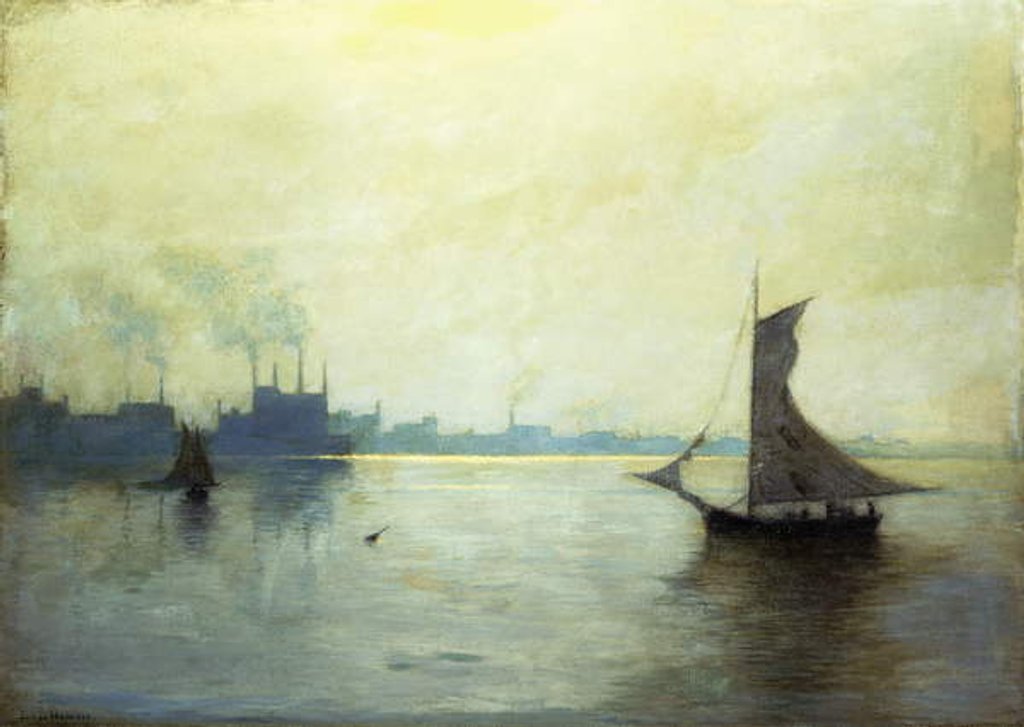 Detail of Greenpoint, Long Island by Lowell Birge Harrison