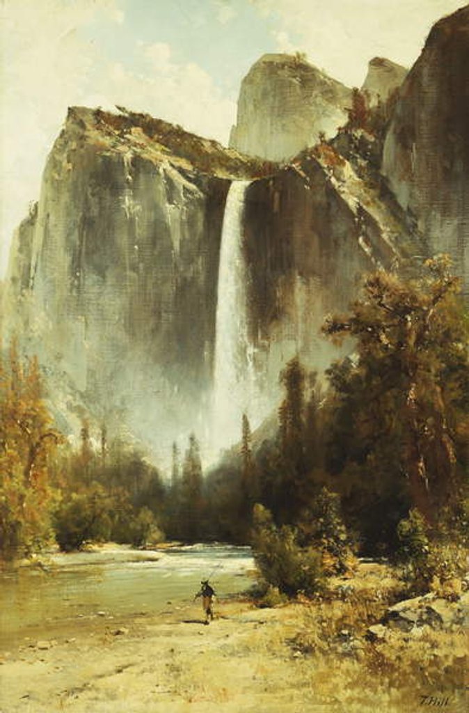 Detail of Bridal Falls, Yosemite by Thomas Hill