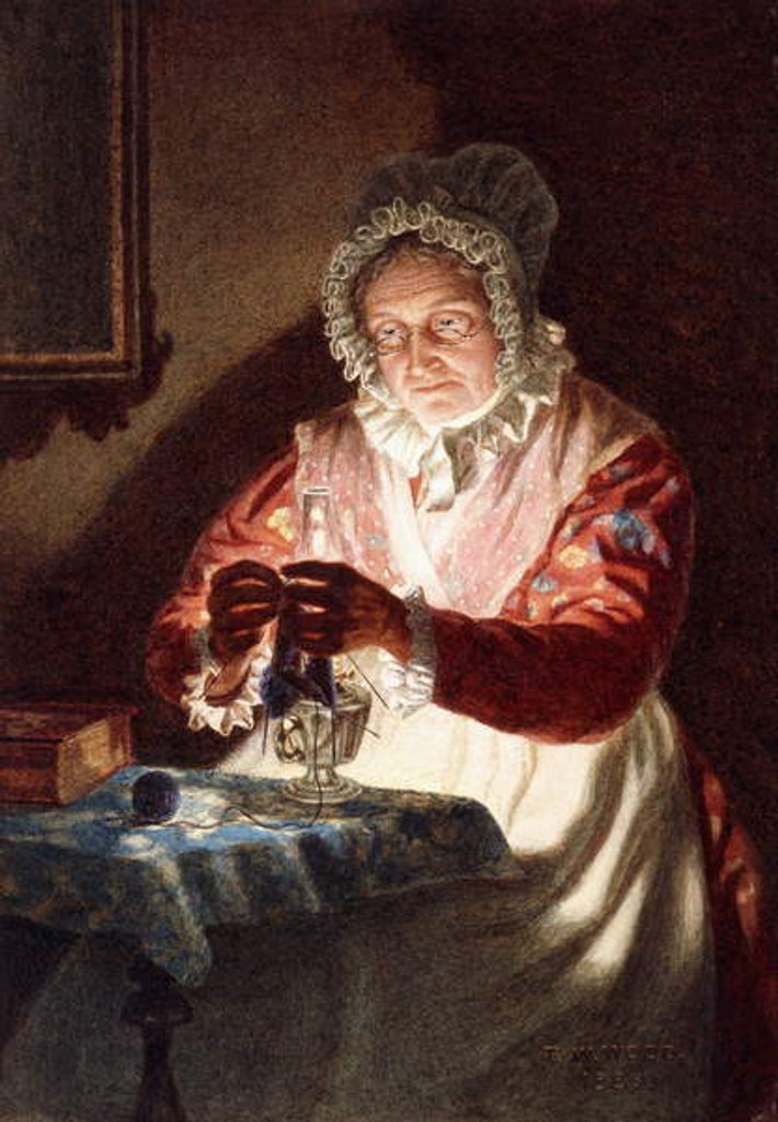 Detail of The Lost Stitch, 1886 by Thomas Waterman Wood