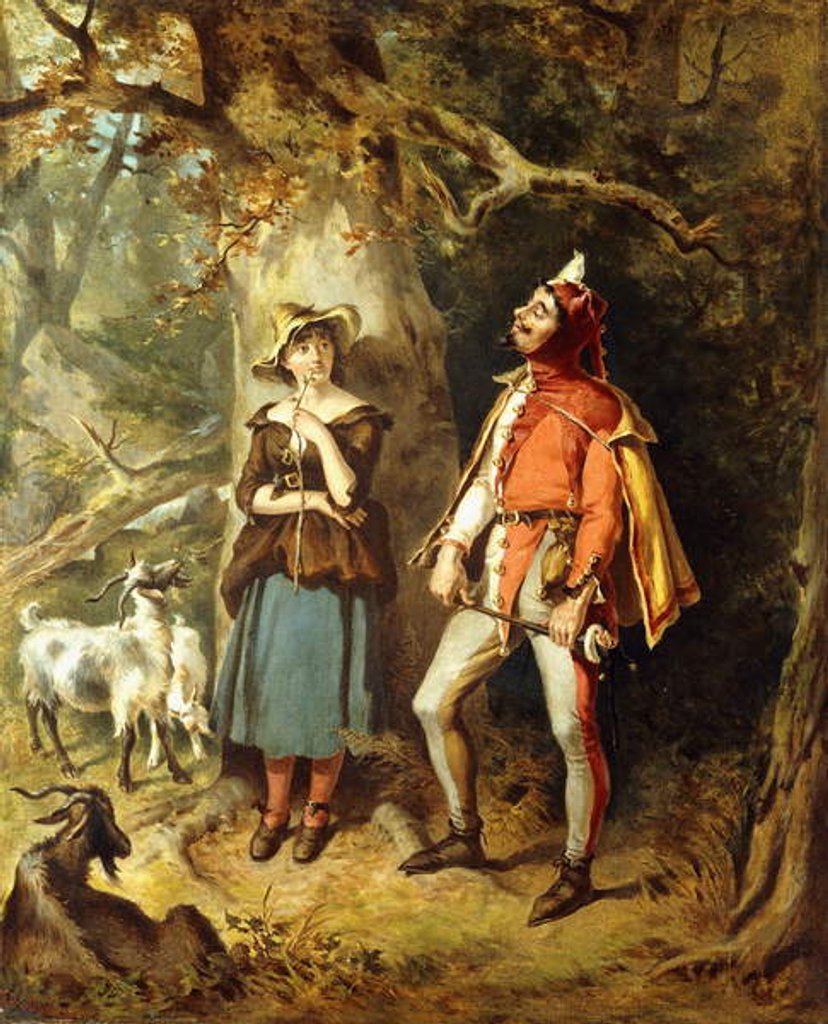 Detail of Touchstone and Audrey, 1886 by Felix Octavius Carr Darley