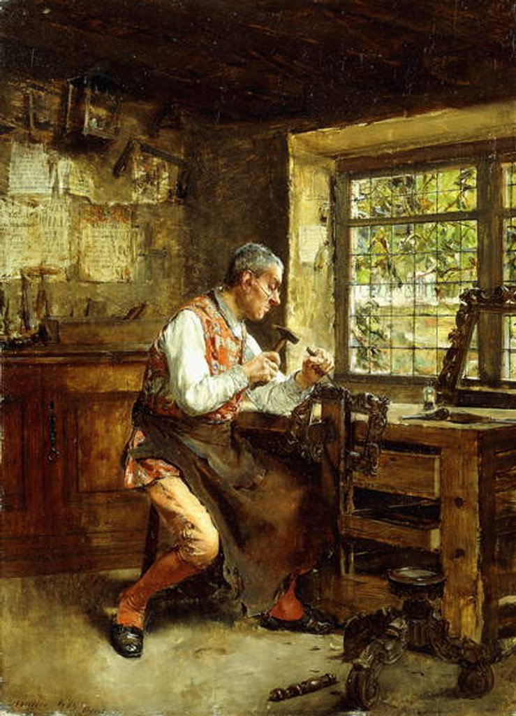 Detail of The Frame Maker by Walter Gay