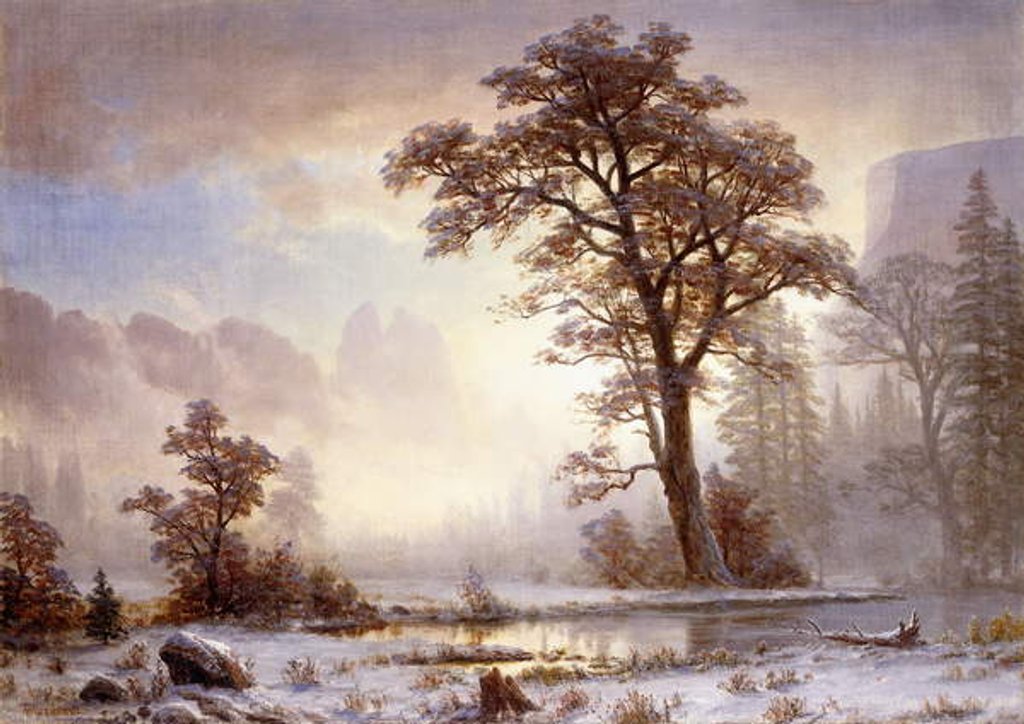 Detail of Valley of the Yosemite -Snow Fall, by Albert Bierstadt