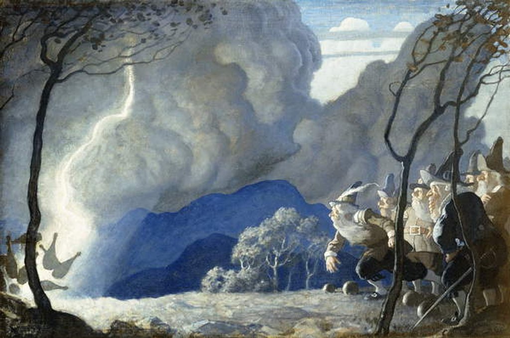 Detail of The Gnomes Bowling by Newell Convers Wyeth