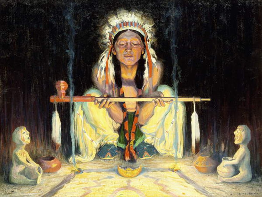 Detail of Offering to the Great Spirit, by Eanger Irving Couse