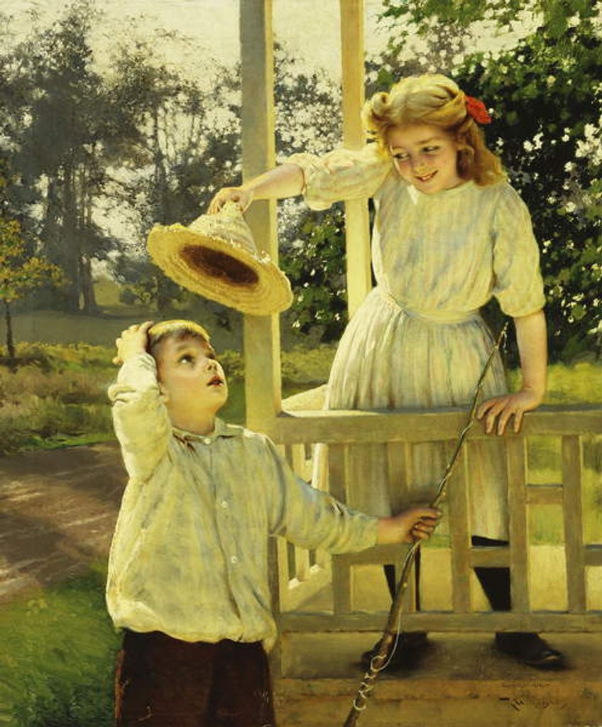 Detail of Flirting, 1910 by Karl Witkowski