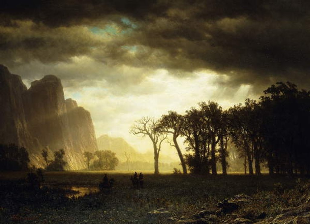 Detail of Passing Storm in Yosemite, 1865 by Albert Bierstadt