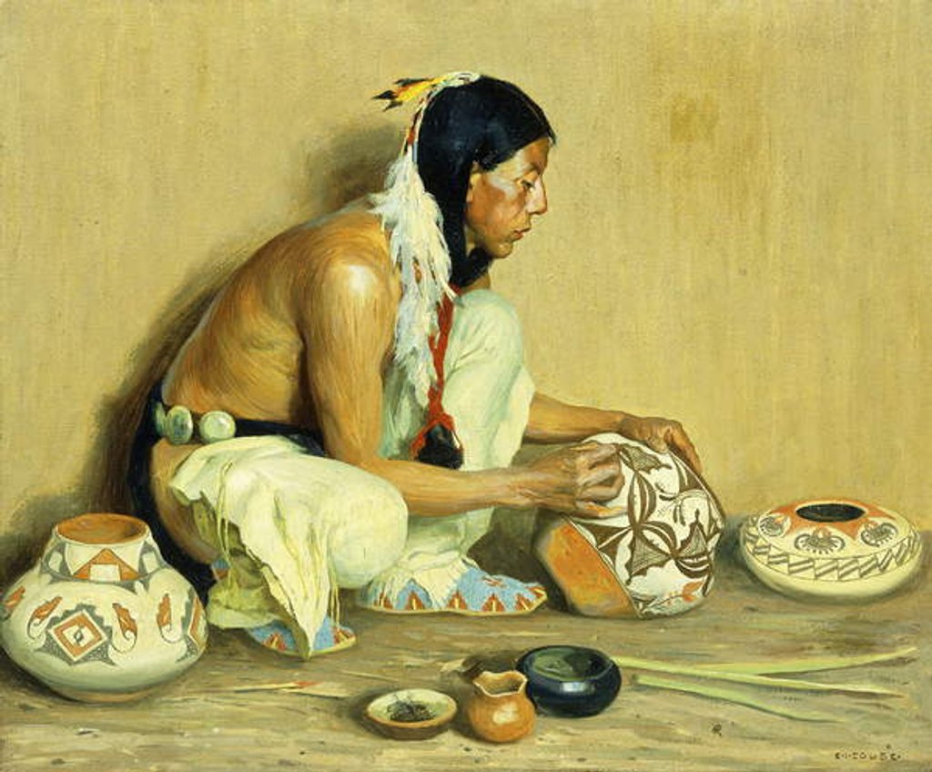 Detail of The Pottery Maker by Eanger Irving Couse