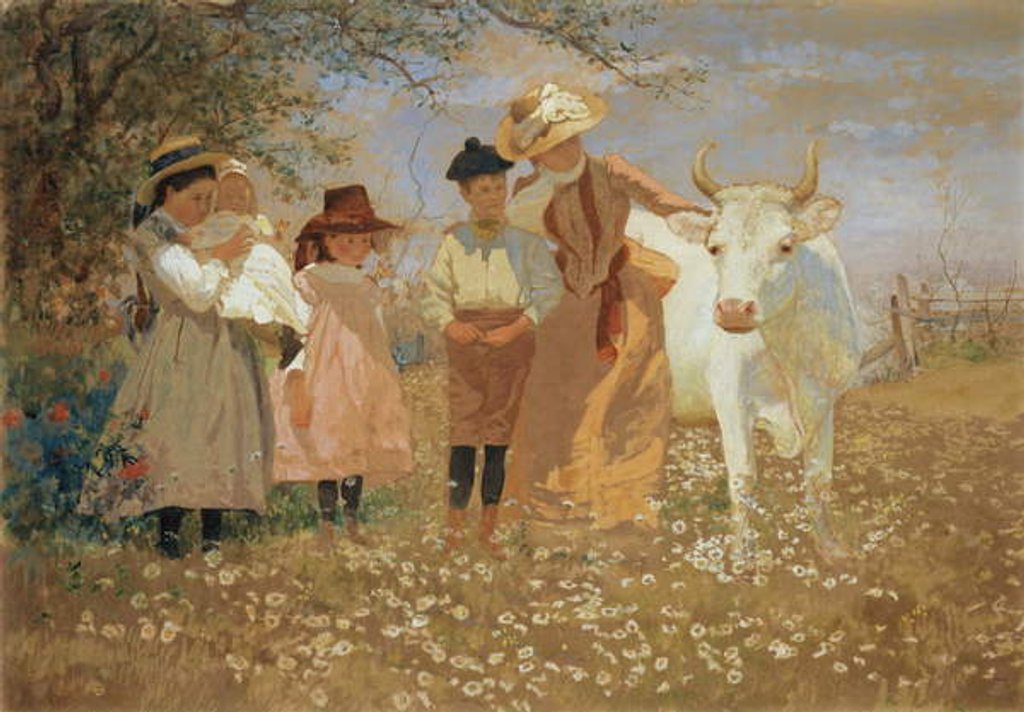 Detail of Family Group with Cow, c.1888 by Louis Comfort Tiffany