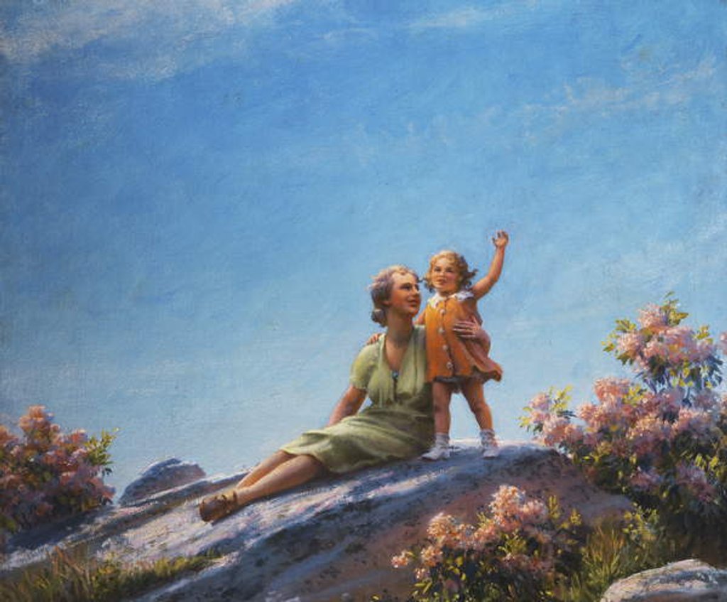 Detail of A Happy Moment, 1919 by Charles Courtney Curran