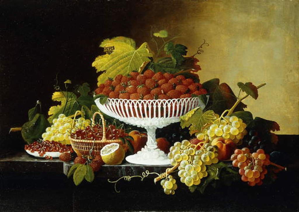 Detail of Still Life with Strawberries by Severin Roesen