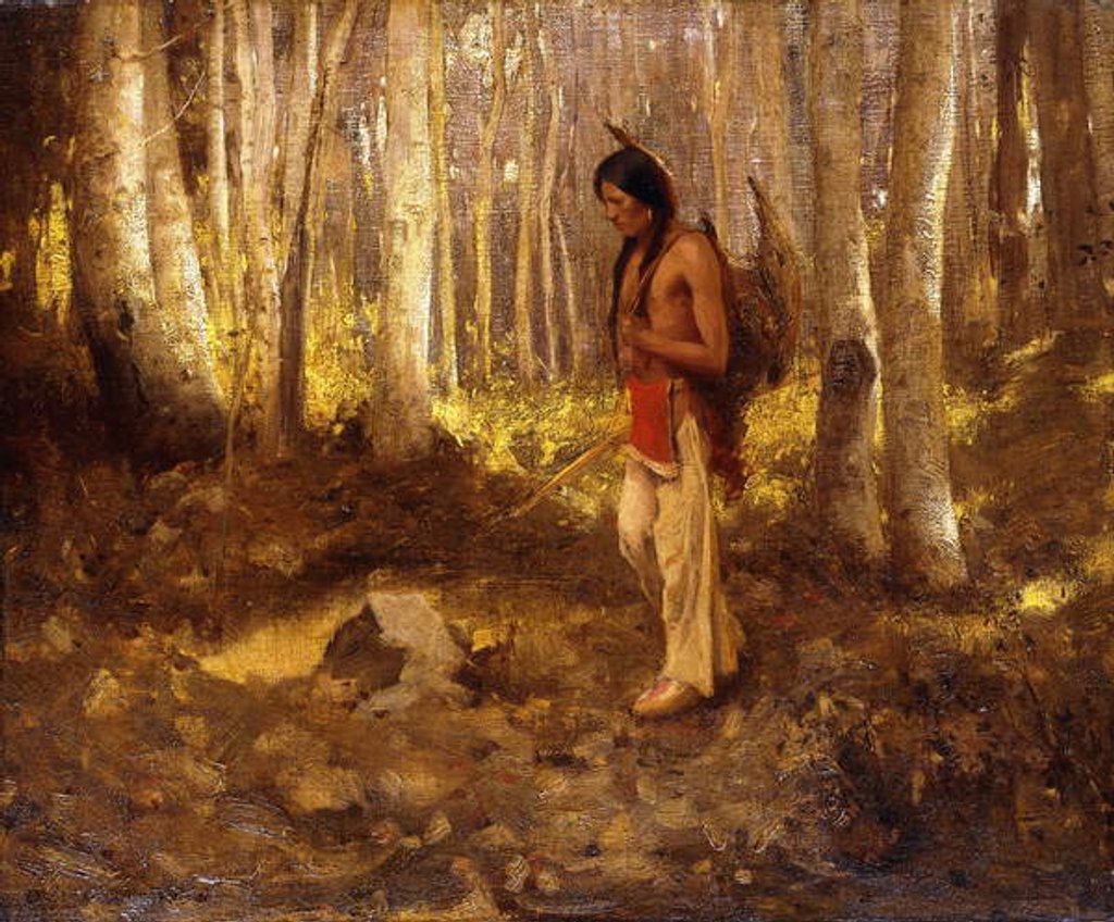 Detail of Lone Hunter, by Eanger Irving Couse