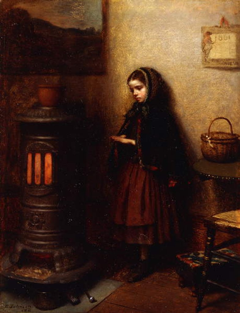 Detail of Warming Her Hands, 1862 by Eastman Johnson