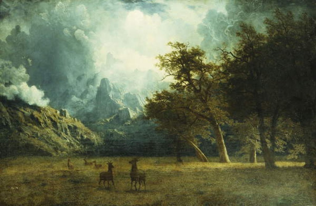 Detail of Storm on Laramie Peak by Albert Bierstadt