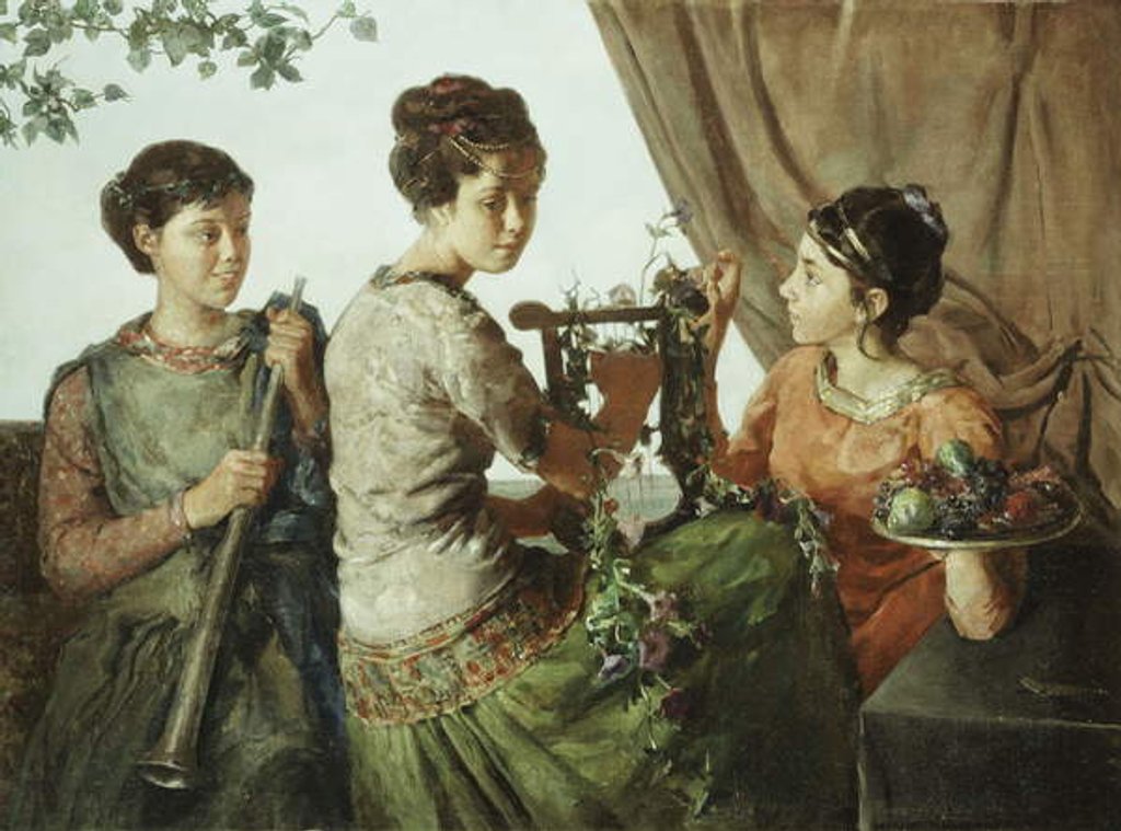 Detail of The Music Party, 1894 by Joseph Wood Colby