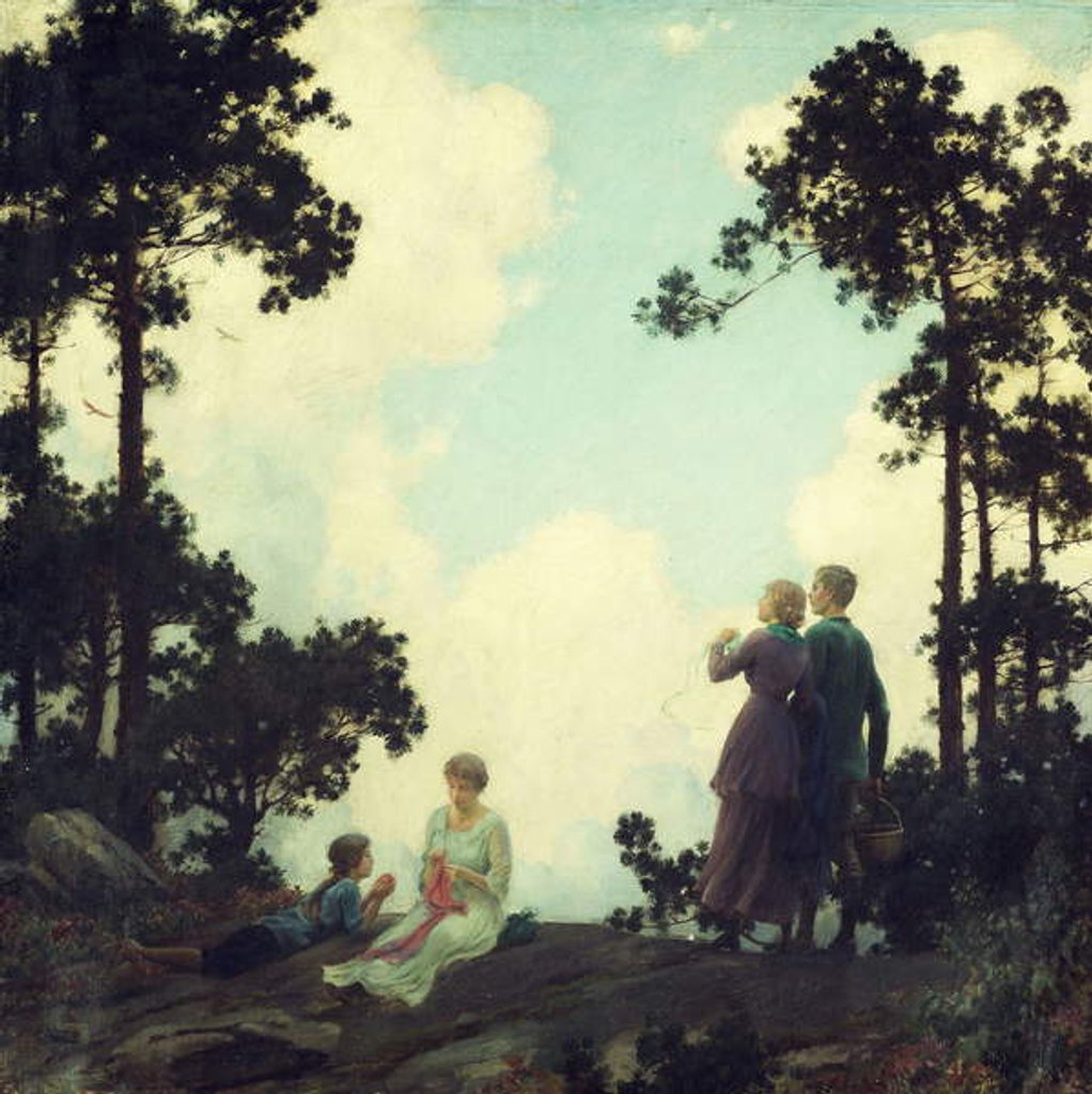 Detail of Under the Pines, 1916 by Charles Courtney Curran