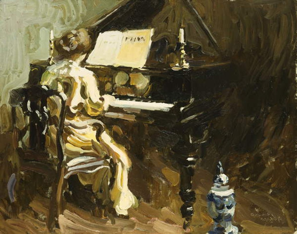 Detail of Woman at the Piano by George Oberteuffer