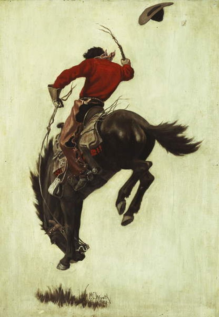 Detail of Bucking Bronco, 1903 by Newell Convers Wyeth