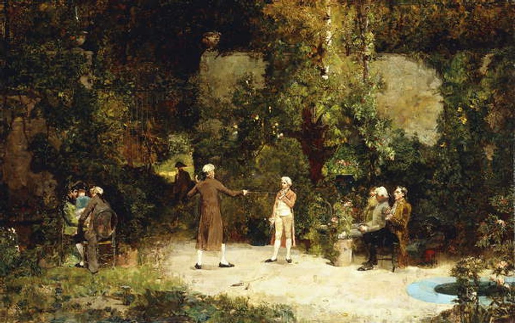 Detail of The Fencing Lesson, c.1879 by Walter Gay