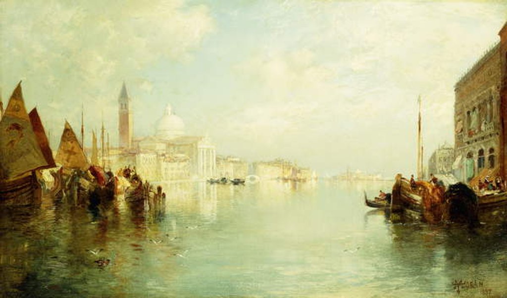 Detail of The Grand Canal, 1887 by Thomas Moran