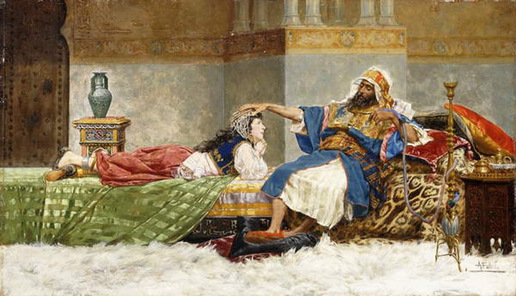 Detail of The Favourite by Antonio Maria Fabres y Costa