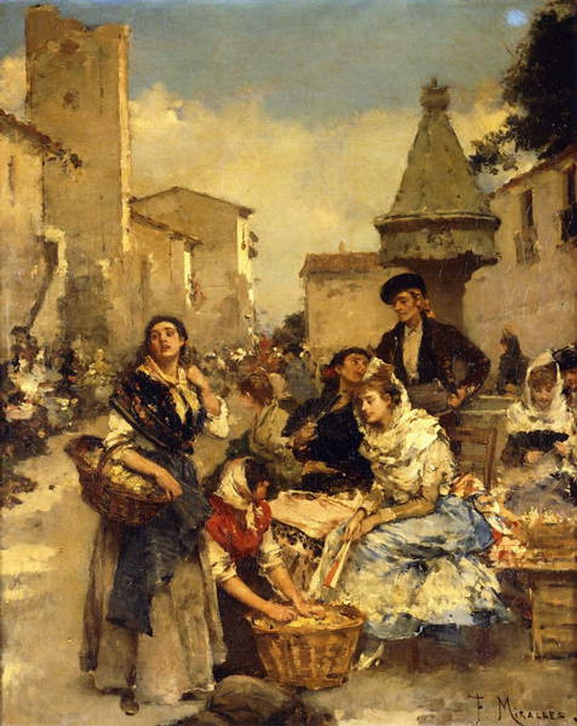 Detail of In the Market by Francesco Miralles Galaup
