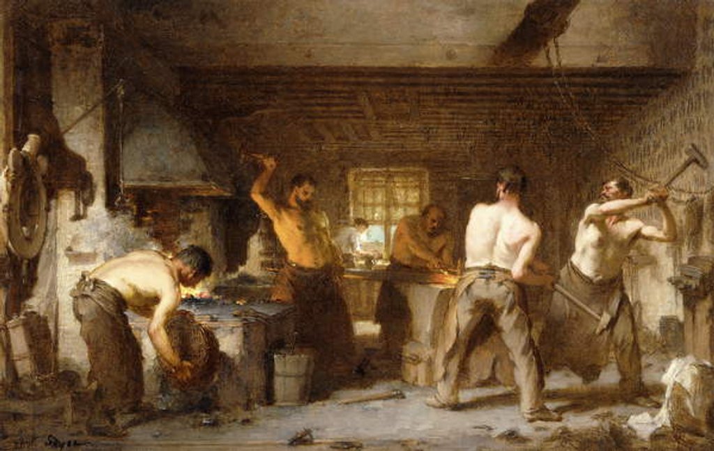 Detail of The Blacksmith's Forge by Paul Soyer