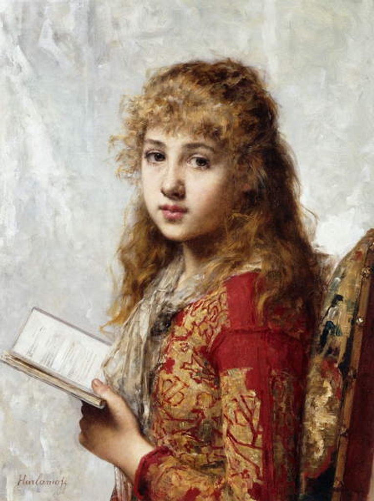 Detail of Contemplation by Alexei Alexevich Harlamoff