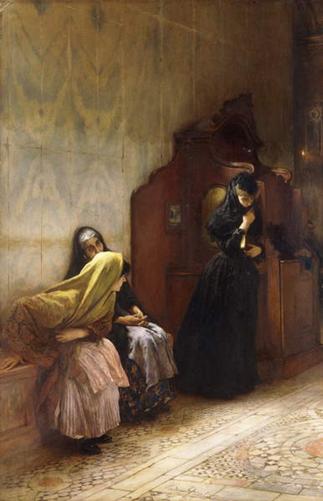 Detail of The Confession by Ludwig Passini