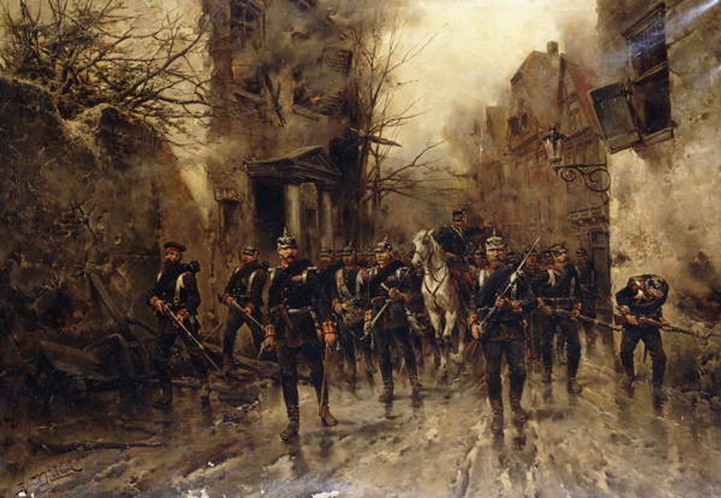 Detail of The Second Imperial Prussian Footguard Entering Paris by Hermanus Willem Koekkoek