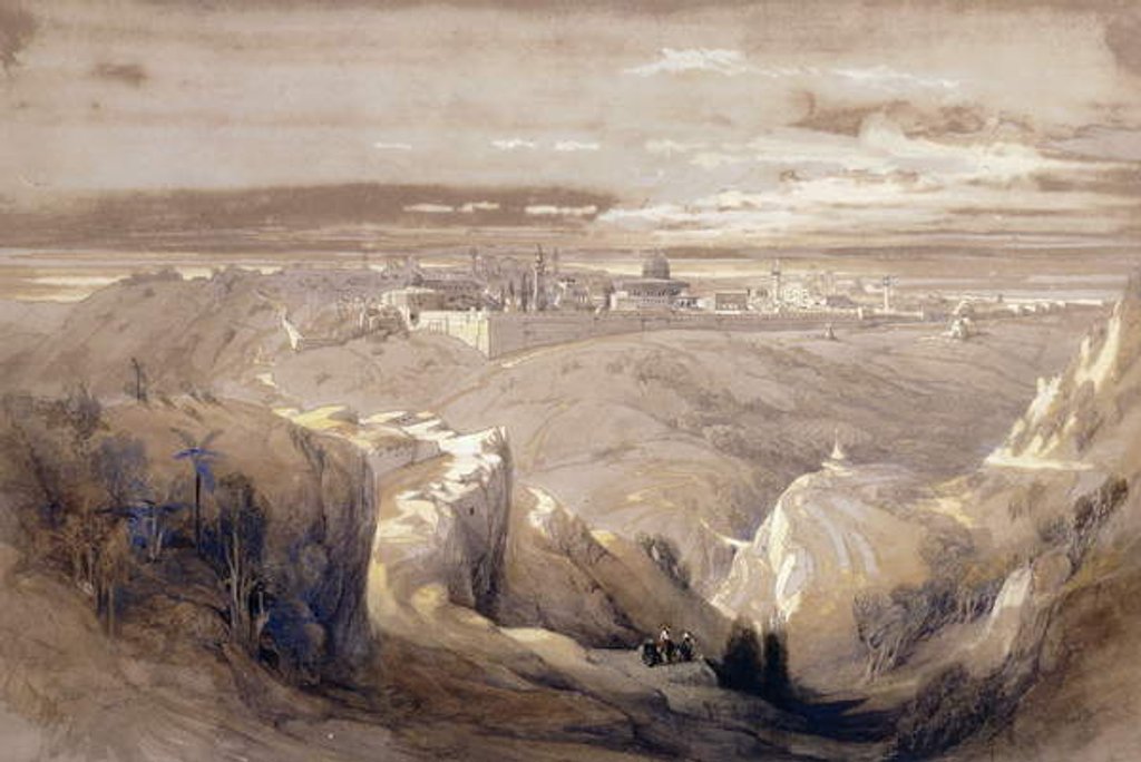 Detail of Jerusalem from the Road leading to Bethany by David Roberts