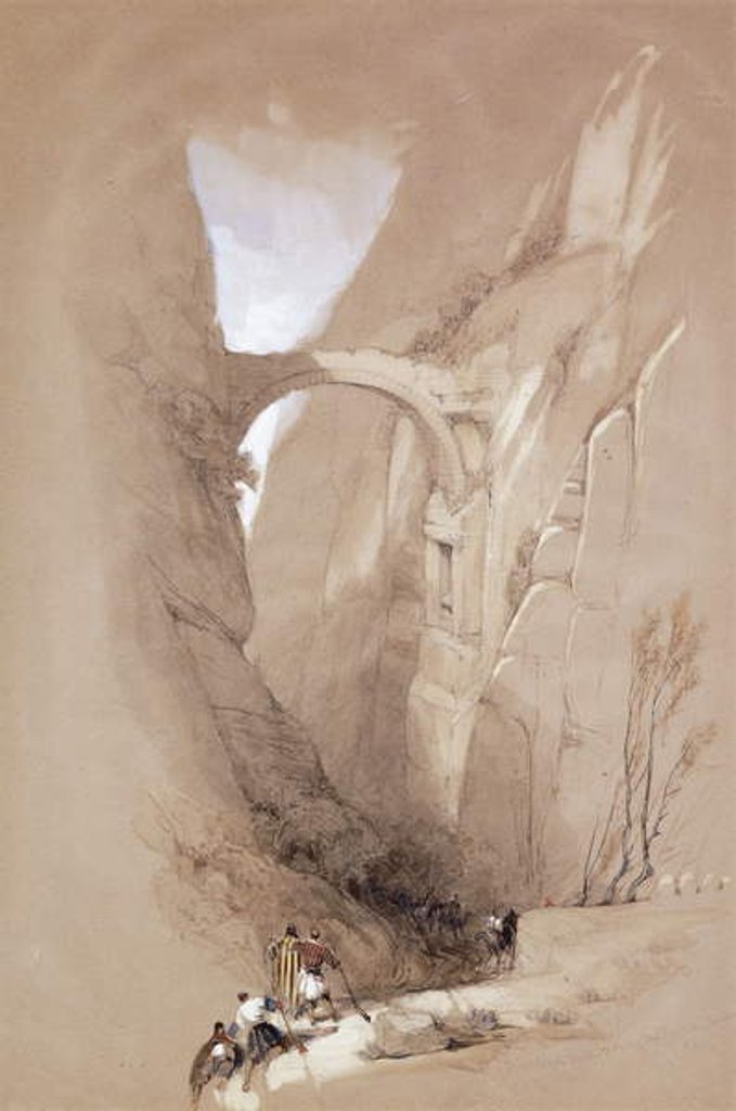 Detail of The Triumphal Arch crossing the Ravine leading to Petra, 1839 by David Roberts