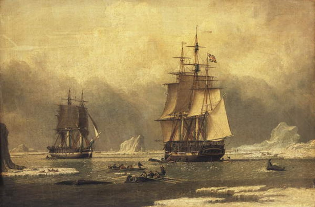 Detail of The 'Swan' and 'Isabella' Whaling in the Arctic by John of Hull Ward