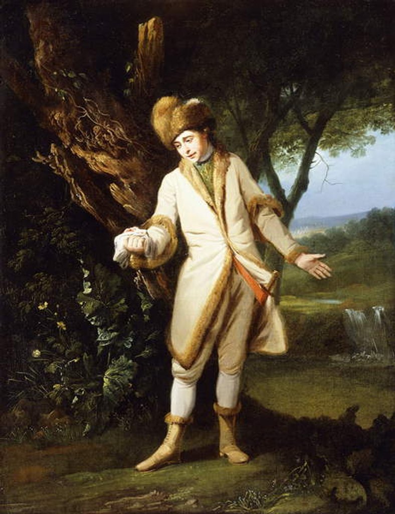Detail of Portrait of the Actor, William Powell, as 'Posthumous' in Cymbeline Act V, Scene I by Francis Wheatley