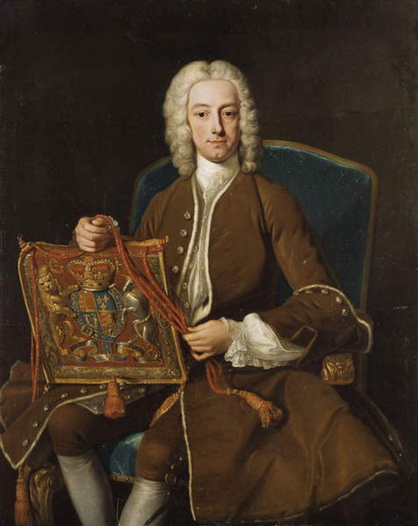Detail of Portrait of John, Lord Henry, three-quarter-length, seated in a Brown Ermine Lined Coat, with the Purse of Lord Privy Seal, 1741 by Jean-Baptiste van Loo