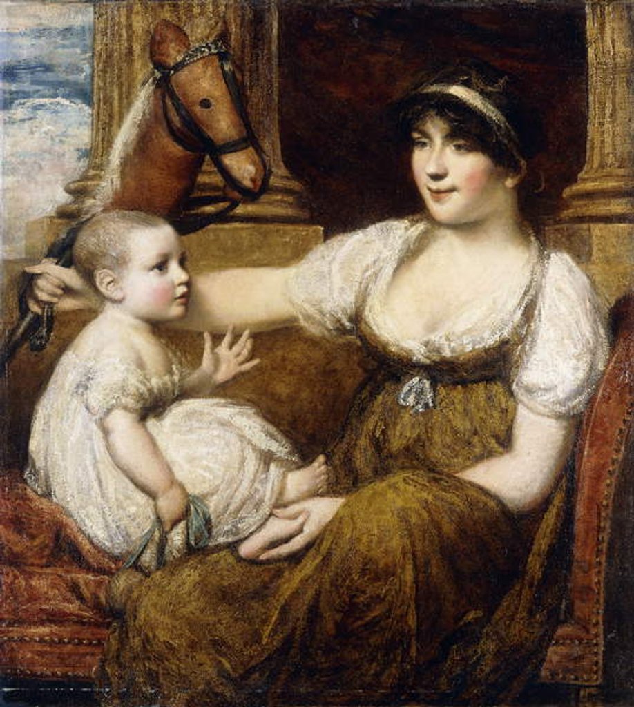 Detail of A Mother Holding a Hobbyhorse, Playing with her Child by Daniel Gardner
