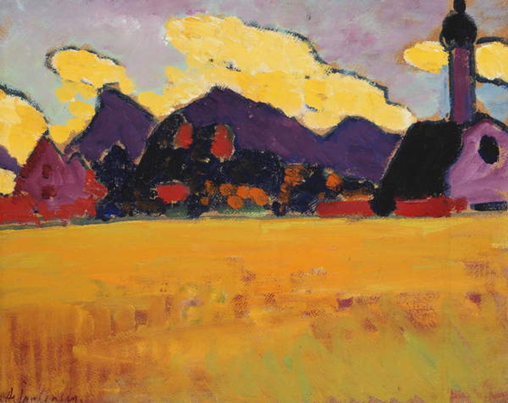 Detail of Landscape near Murnau; Landschaft bei Murnau, c.1910 by Alexej von Jawlensky