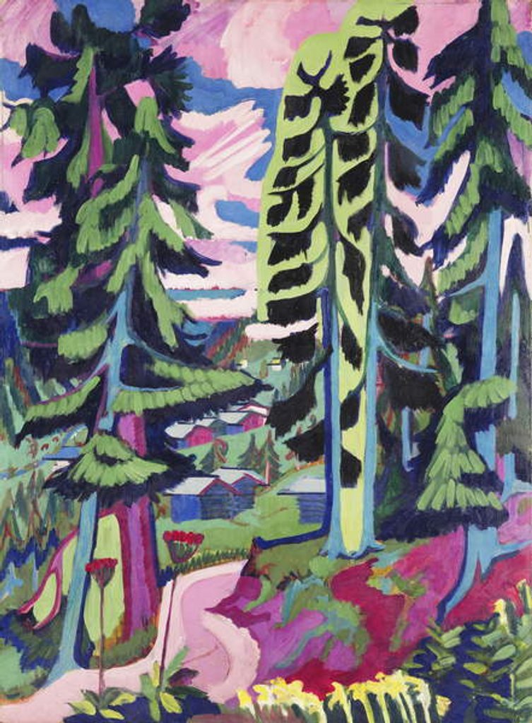 Detail of Wild Mountain; Wildboden, 1927-1928 by Ernst Ludwig Kirchner