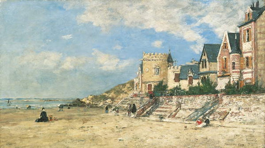 Detail of Malakoff Tower and the Shore at Trouville; La Tour Malakoff et le Rivage a Trouville, 1877 by Eugene Louis Boudin