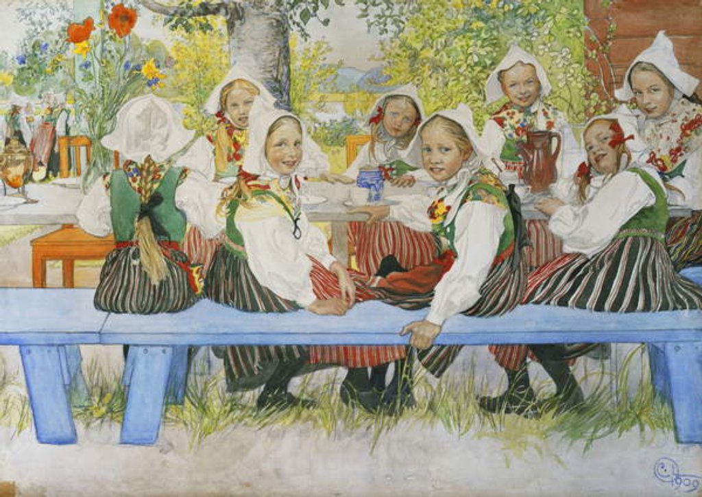 Detail of Kersti's Birthday, 1909 by Carl Larsson