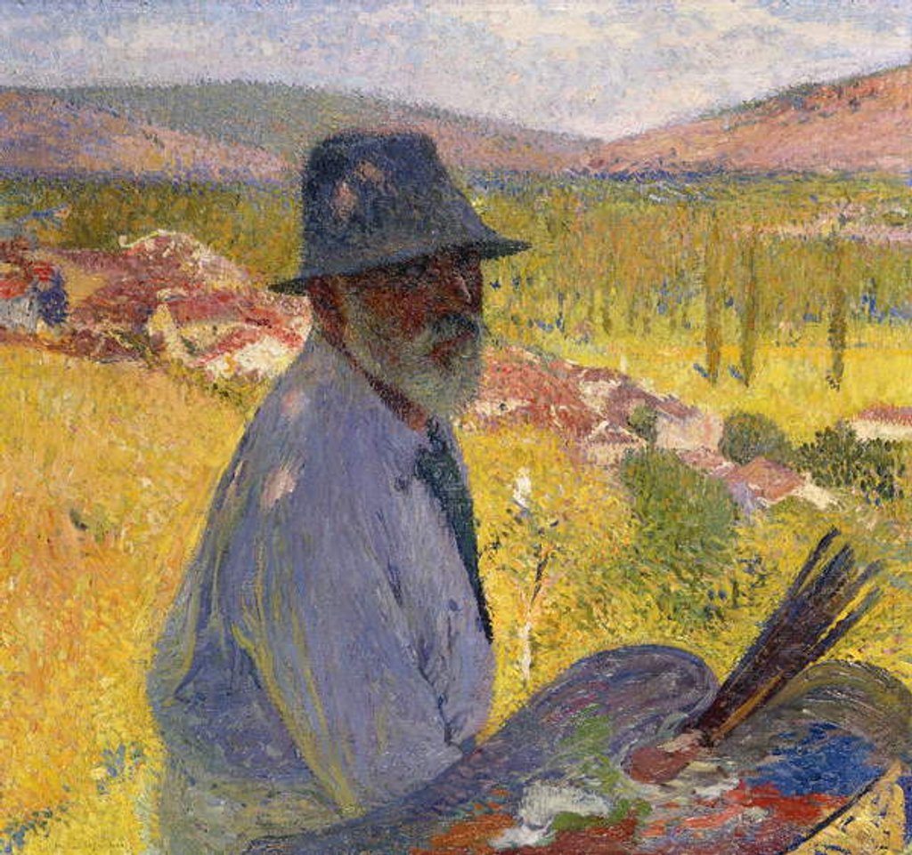 Detail of Self portrait at La Bastide-du-Vert; Autoportrait a La Bastide-du-Vert, 1905 by Henri Jean Guillaume Martin