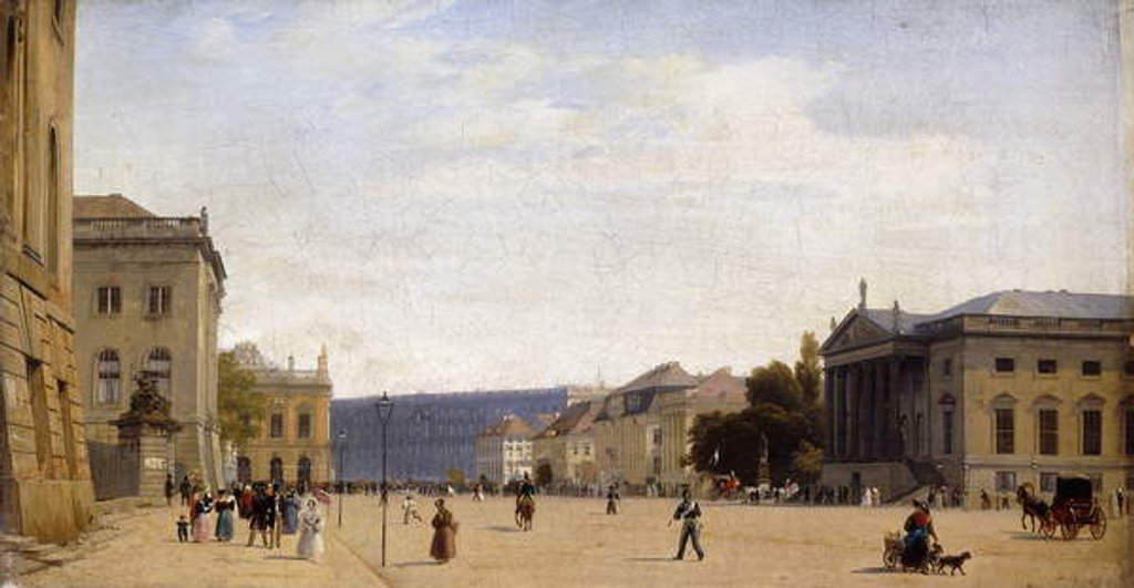 Detail of Unter den Linden, Berlin, 1836 by Eduard Gartner