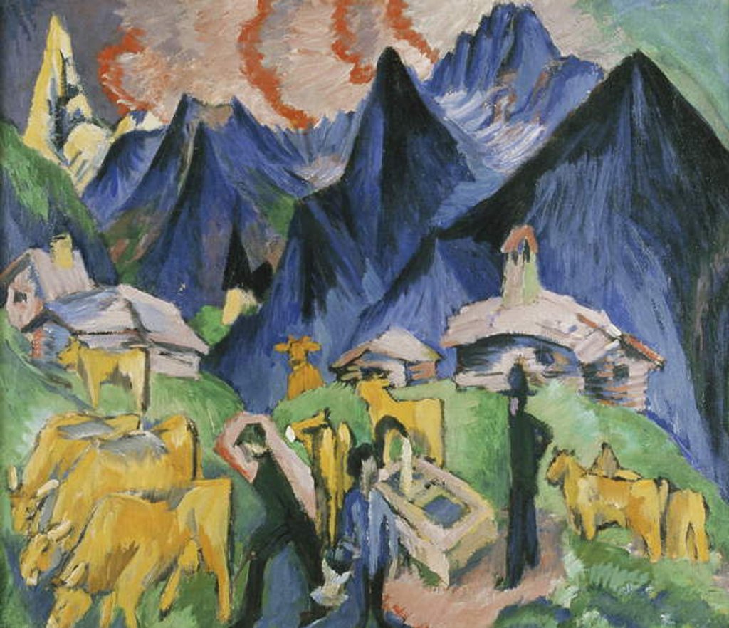 Detail of Alpleben, Triptych; Alpleben, Triptychon, 1918 by Ernst Ludwig Kirchner