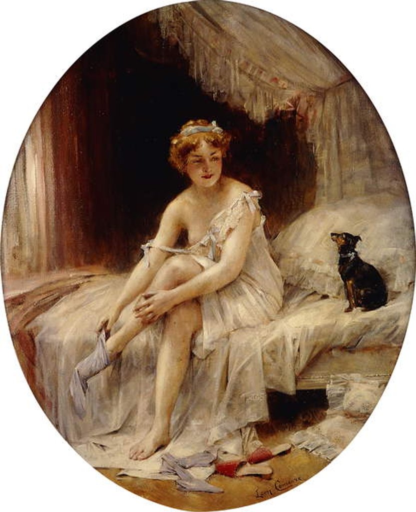 Detail of Little Woman putting on her stockings, 19th century by Leon Francois Comerre