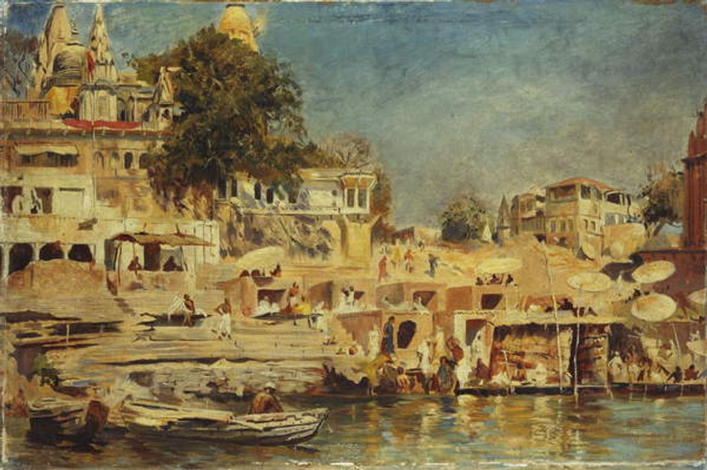Detail of View of the Ghats at Benares, 1873 by Edwin Lord Weeks